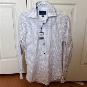 David Donahue White Plaid Shirt